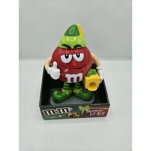 M&M's Christmas Chocolate Candy Dispenser Red Limited Edition Santa's Lil’ Elf